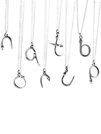 Pre-owned Theo Fennell Sterling Silver Alias Letter Mamba Necklace