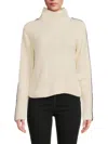 Theo & Spence Women's Contrast Piped Turtleneck Sweater In Ivory