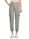 Theo & Spence Women's Drawstring Cropped Joggers In Heather Grey