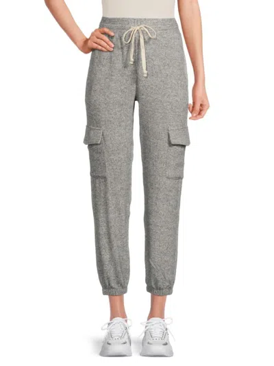 Theo & Spence Women's Drawstring Cropped Joggers In Heather Grey