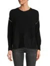 Theo & Spence Women's Mockneck Ribbed Sweater In Black Camel