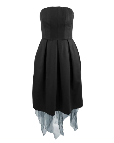 Theo The Label Aphrodite Dress With Tulle Hem In Black