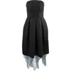 Theo The Label Aphrodite Dress With Tulle Hem In Black