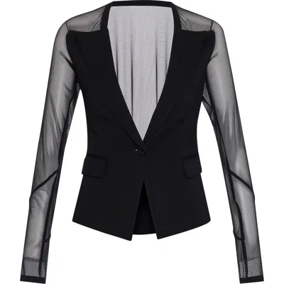 THEO THE LABEL THEO THE LABEL APHRODITE MESH SLEEVE KNIT JACKET