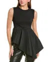 Theo The Label Aphrodite Peplum Top In Black