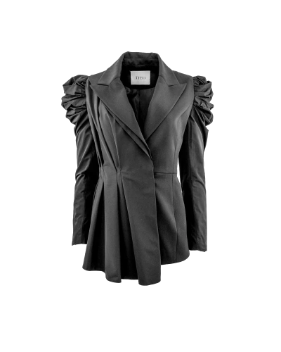 Theo The Label Aphrodite Taffeta Jacket In Black