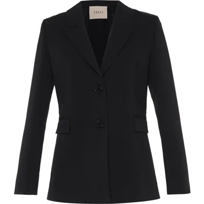 Theo The Label Aphrodite Zip-pleated Back Jacket In Black