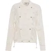 Theo The Label Artemis Fern Lace Bomber Jacket In Ivory
