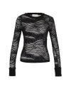 Theo The Label Artemis Fern Lace Long-sleeve Top In Black