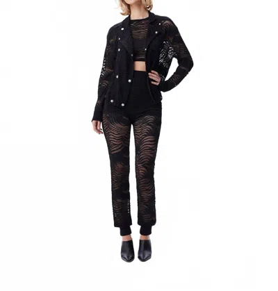Theo The Label Artemis Fern Lace Trackpant In Black
