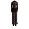 Theo The Label Artemis Lace Mockneck Top In Black In Black