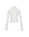 Theo The Label Artemis Lace Mockneck Top In Ivory