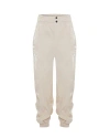Theo The Label Women's Neutrals Athena Ruched Trackpant - Stone In Stone