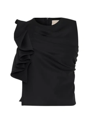 THEO THE LABEL THEO THE LABEL ATLAS BOW SCUBA KNIT TOP
