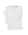 Theo The Label Atlas Bow Scuba Top In Ivory