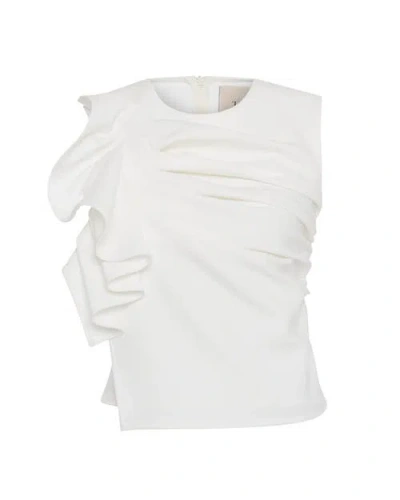 Theo The Label Atlas Bow Scuba Top In Ivory