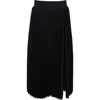 Theo The Label Atlas Pleated High Slit Skirt In Black