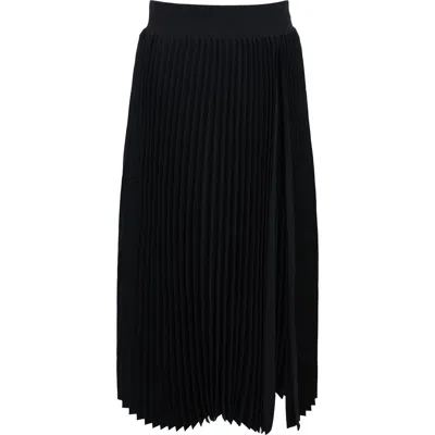 Theo The Label Atlas Pleated High Slit Skirt In Black