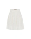 Theo The Label Atropos Windowpane Lace Banker Skirt In Ivory