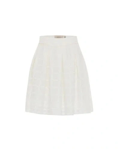 THEO THE LABEL THEO THE LABEL ATROPOS WINDOWPANE LACE BANKER SKIRT