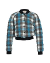 Theo The Label Calypso Plaid Bomber In Teal