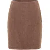 Theo The Label Carme Plush Lace Pull-on Skirt In Brown