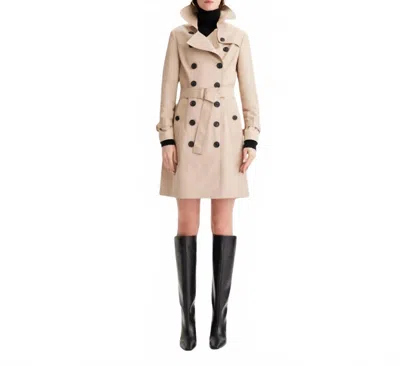 Theo The Label Chloe Double Breasted Trench Coat In Sustained Grey In Neutral