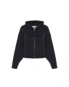 Theo The Label Women's Cleo Cupro Drop Shoulder Hoodie Jacket - Black In Black