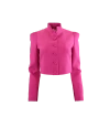 Theo The Label Daphne Cropped Military Jacket In Pink