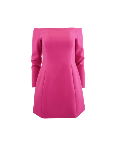 Theo The Label Daphne Off Shoulder Dress In Pink/purple