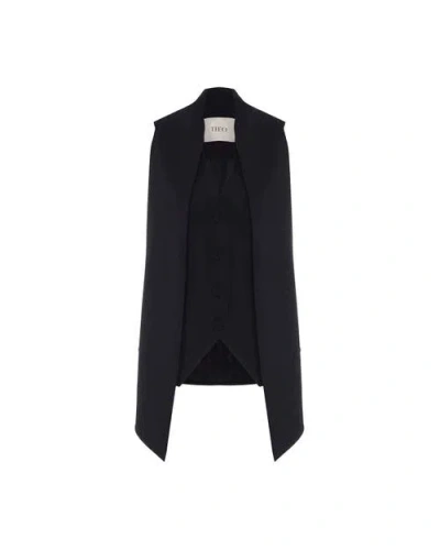 Theo The Label Daphne Tie Front Vest Jacket In Black