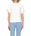 Theo The Label Dione Pleated Neck Top In Ivory In White
