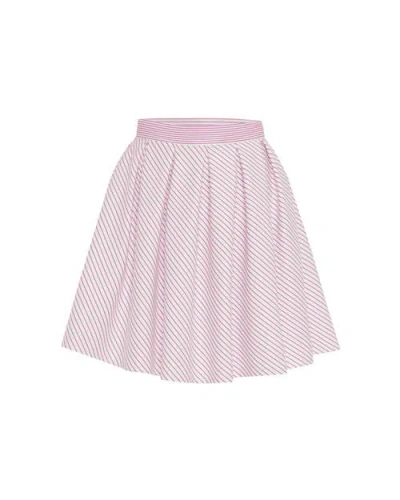 Theo The Label Echo Box Pleat Striped Short Skirt In Lantana