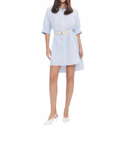 Theo The Label Echo Button Down Dress In Blue