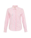 Theo The Label Echo Mix Stripe Pearly Shirt In Pink