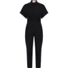 Theo The Label Women's Black Echo Paper Bag Jumpsuit In Black