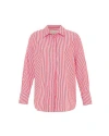 Theo The Label Women's Red / White Echo Pearly Shirt - Rouge / Pearl In Rouge/pearl