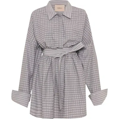 THEO THE LABEL THEO THE LABEL ECHO PLAID FIT-AND-FLARE MINI DRESS