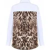 Theo The Label Echo Print Back Banker Shirt In Brown