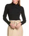 Theo The Label Erato Criss Cross Neck Top In Black