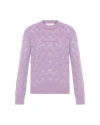 Theo The Label Ersa Pointelle Argyle Pullover In Pink