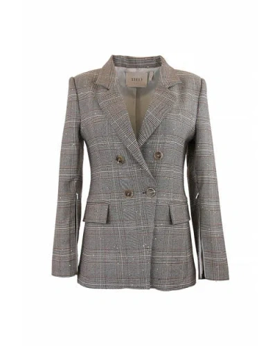 THEO THE LABEL THEO THE LABEL EUDORA SPLIT SLEEVE SEQUINED PRINCE OF WALES JACKET