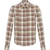 Theo The Label Europa Plaid Flannel Crystal Shirt In Neutral