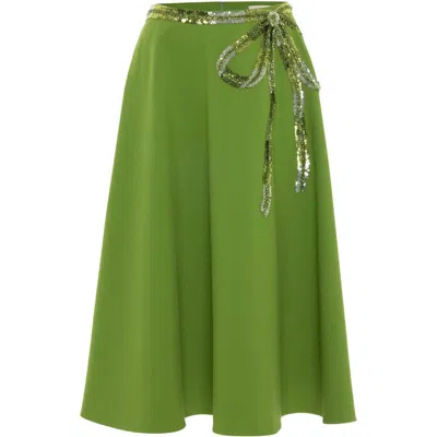 THEO THE LABEL THEO THE LABEL HARMONIA EMBROIDERED A LINE SKIRT