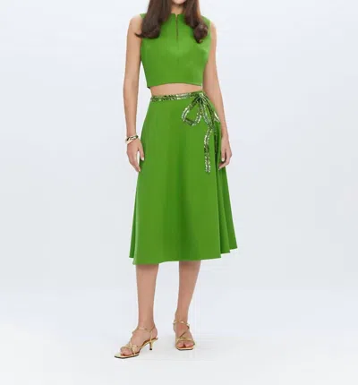 Theo The Label Harmonia Zipped Front Top In Rewild Green