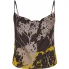 Theo The Label Hydra Printed Cowl Neck Cami In Black