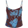 Theo The Label Hydra Printed Cowl Neck Cami In Brown