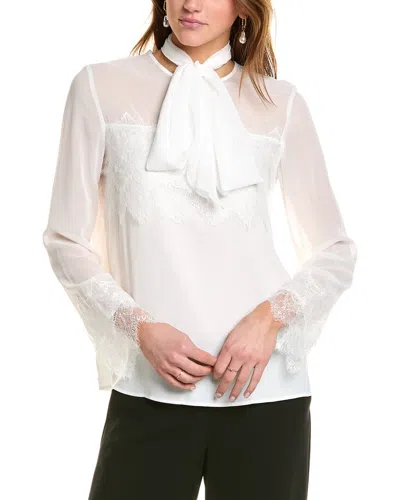 THEO THE LABEL THEO THE LABEL IDALIA LACE-TRIM BOW BLOUSE