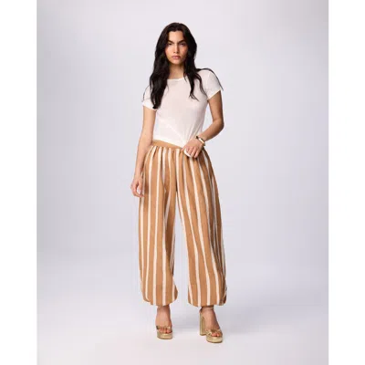 Theo The Label Ismene Stripe Harem Pant In Brown