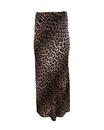 Theo The Label Kores Leopard Skirt In Brown